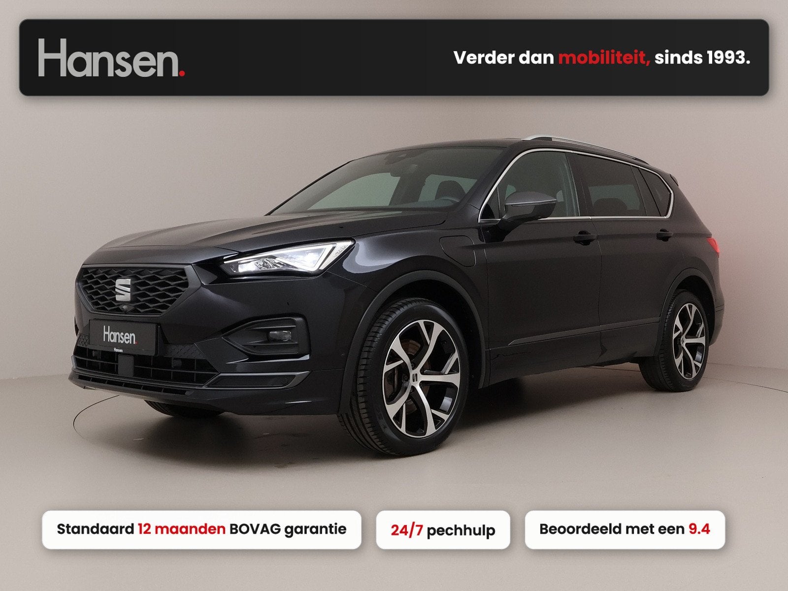 SEAT Tarraco 1.4 TSI e-Hybrid PHEV FR Business I Elek. Trekh, Auto's, Verwarmde buitenspiegels, Stof, Zwart, 4 cilinders