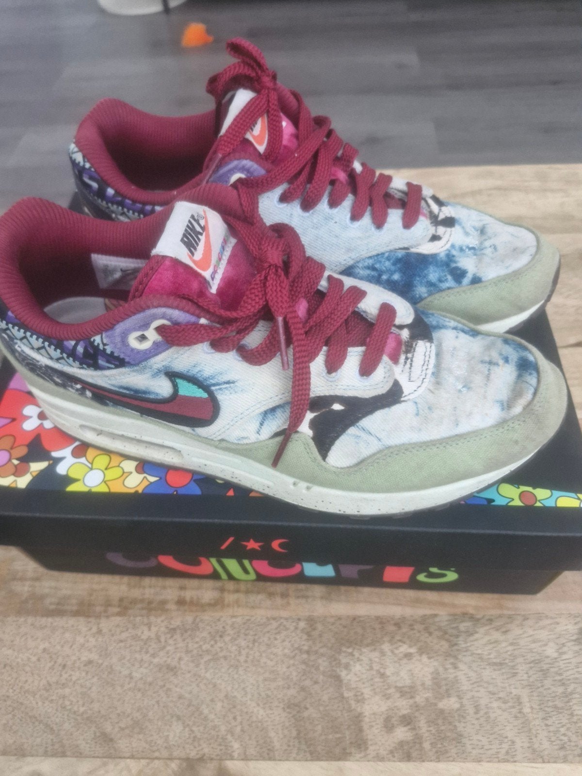 Nike Air Max 1 SP Concepts Oil Green Multi-Color Sail, Kleding | Heren, Schoenen, Overige kleuren, Nike, Ophalen of Verzenden