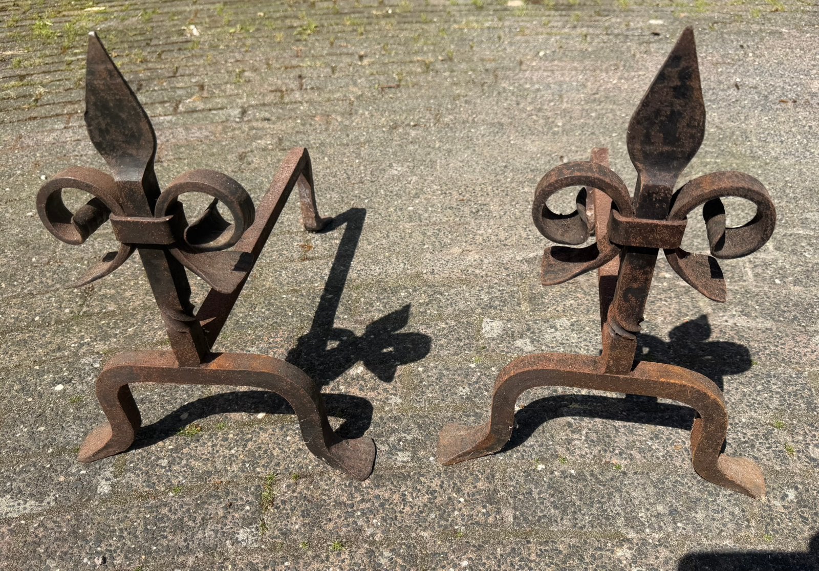 Vuurbokken haardbokken smeedijzer, Ophalen, Zo goed als nieuw