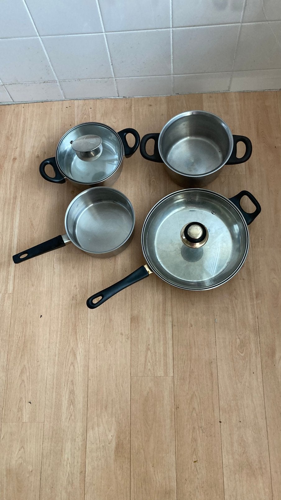 IKEA RVS pannenset (4-delig), Ophalen of Verzenden, Zo goed als nieuw, Rvs, Pannenset