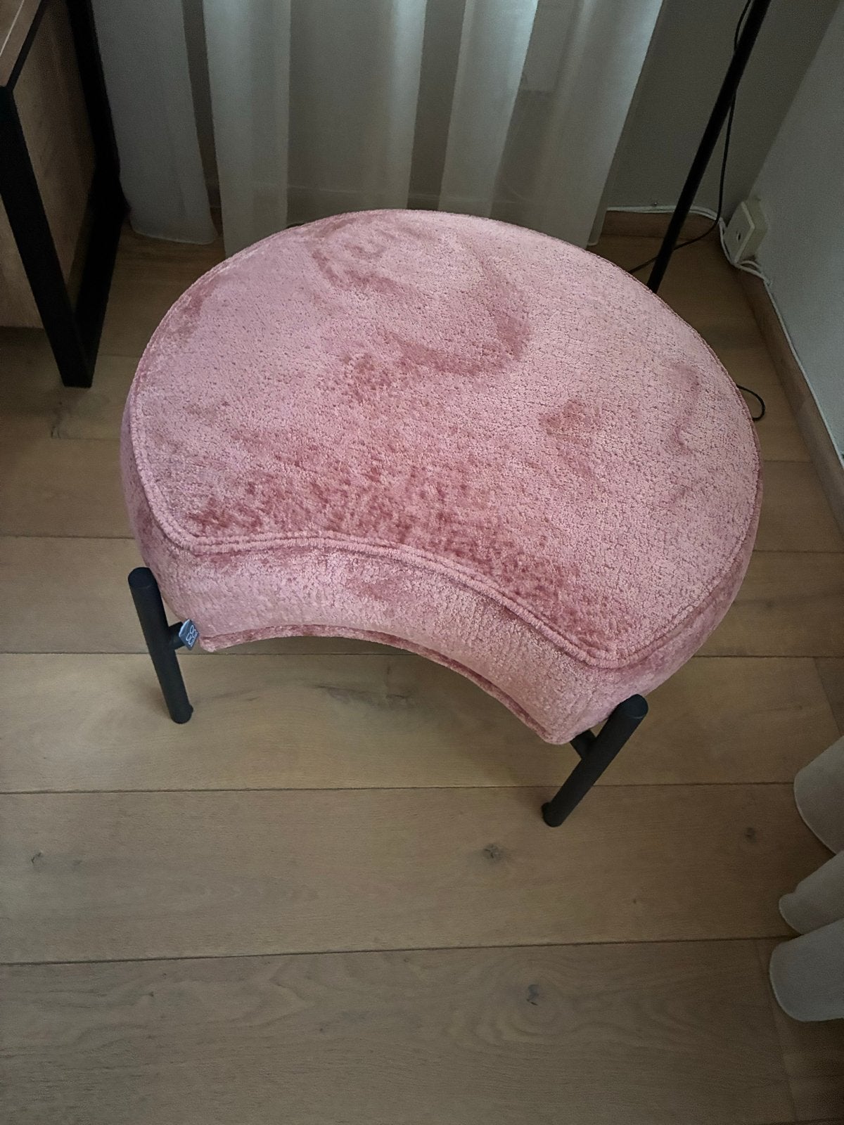 Coco Maison Roze Poef - Zo goed als nieuw, Ophalen, Rond, Zo goed als nieuw, Stof