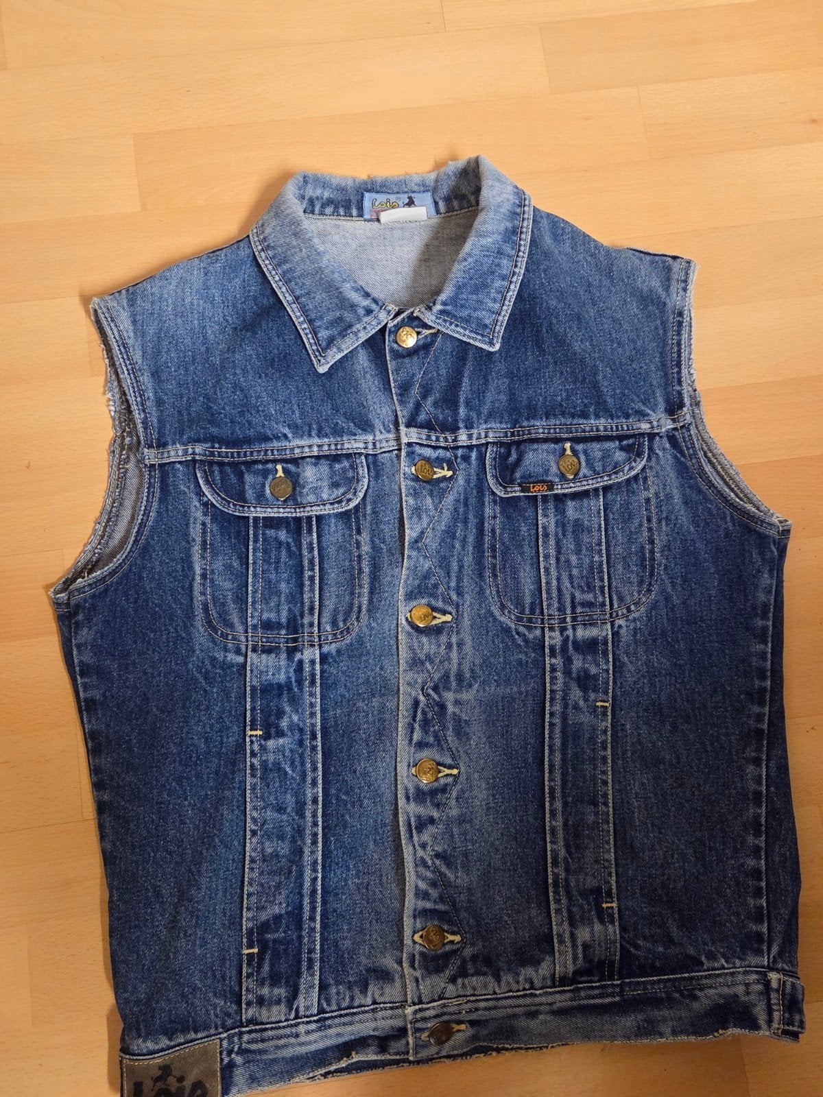 Vintage Lois spijkergilet - Maat L, Kleding | Heren, Maat 52/54 (L), Gedragen, Lois, Verzenden