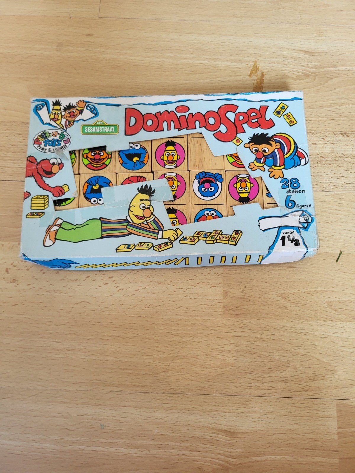 Sesamstraat Domino Spel - Vintage Educatief Speelgoed, Hobby en Vrije tijd, Ophalen of Verzenden, Gebruikt, Sesamstraat