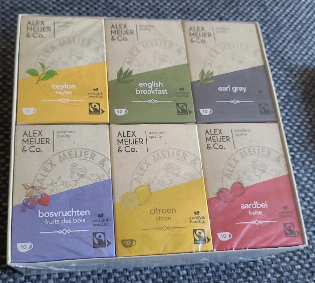 Alex Meijer & Co theepakket assorti box thee tea, Hobby en Vrije tijd, Theezakjes, Ophalen of Verzenden