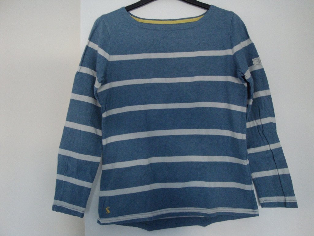 Blauwe JOULES longsleeve met witte strepen. Maat 36., Blauw, Ophalen of Verzenden, Zo goed als nieuw, Maat 36 (S)