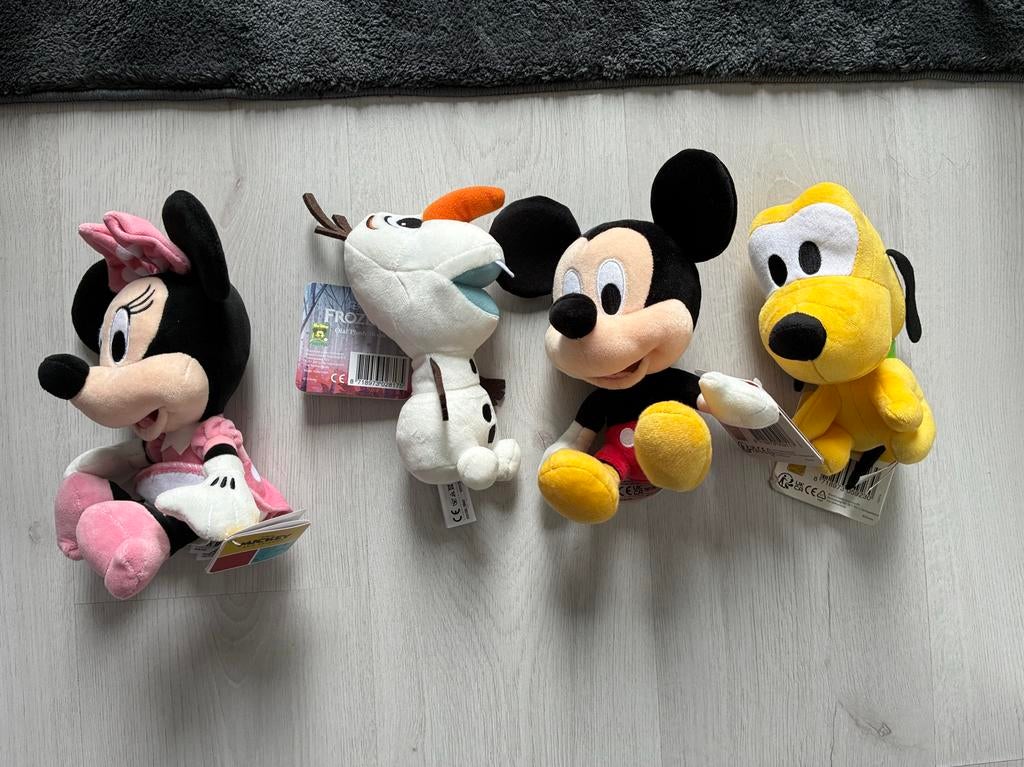Disney Knuffels: Mickey Mouse, Minnie Mouse, Pluto & Olaf, Ophalen, Mickey Mouse, Nieuw, Knuffel