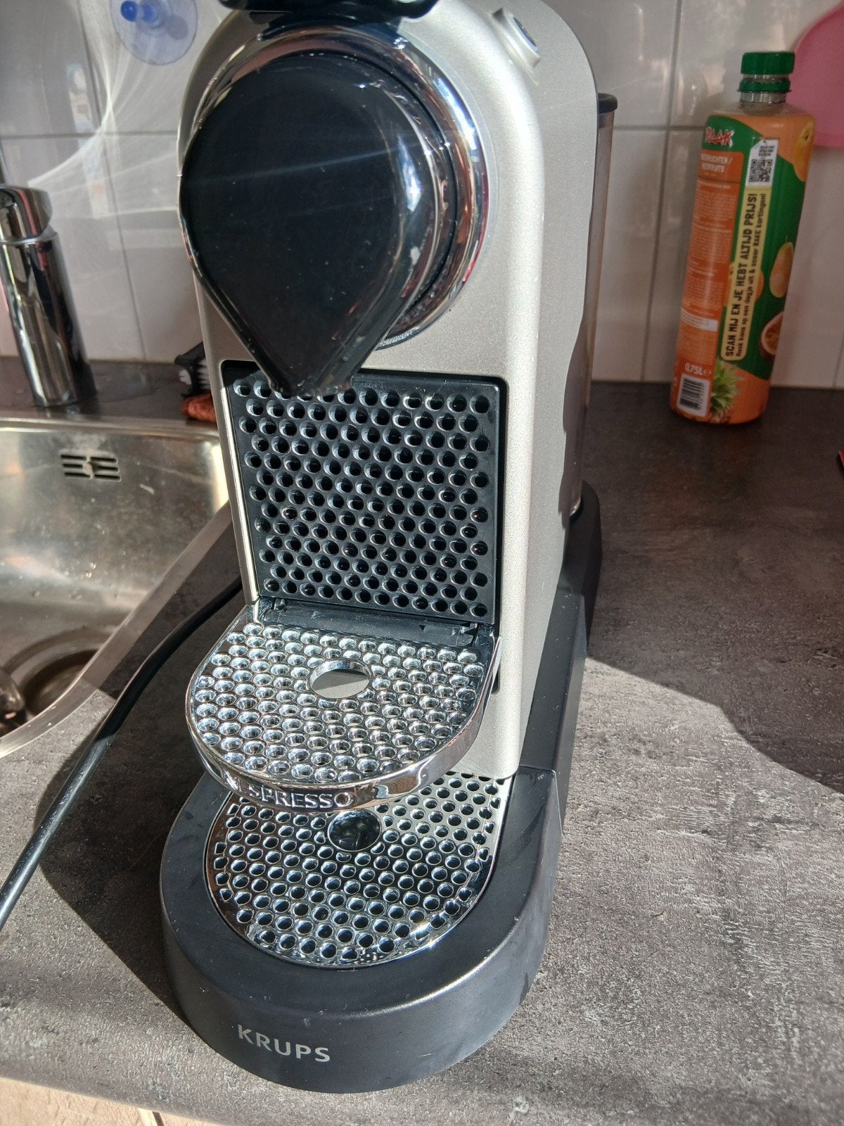 Krups Nespresso CitiZ Silver (XN741B10) - Zo goed als nieuw, Ophalen, Gebruikt, Espresso apparaat, 1 kopje