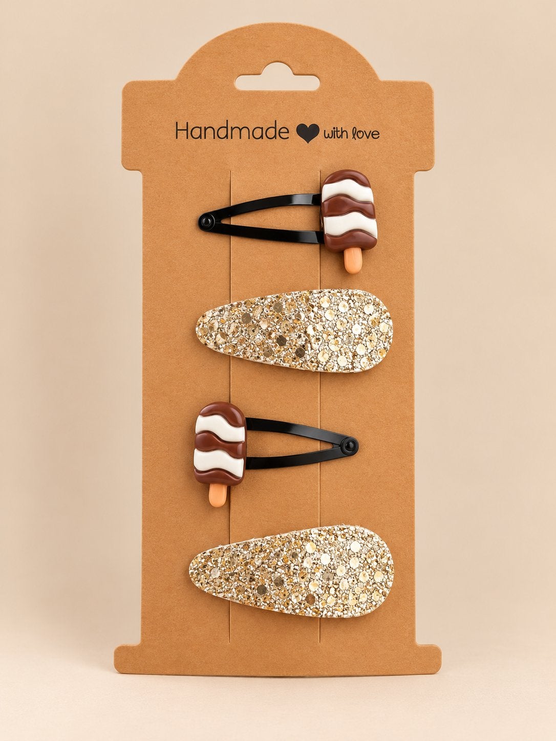 Nieuwe handgemaakte haarspeldjes: ijsjes & glitters, Verzenden, Nieuw, Meisje
