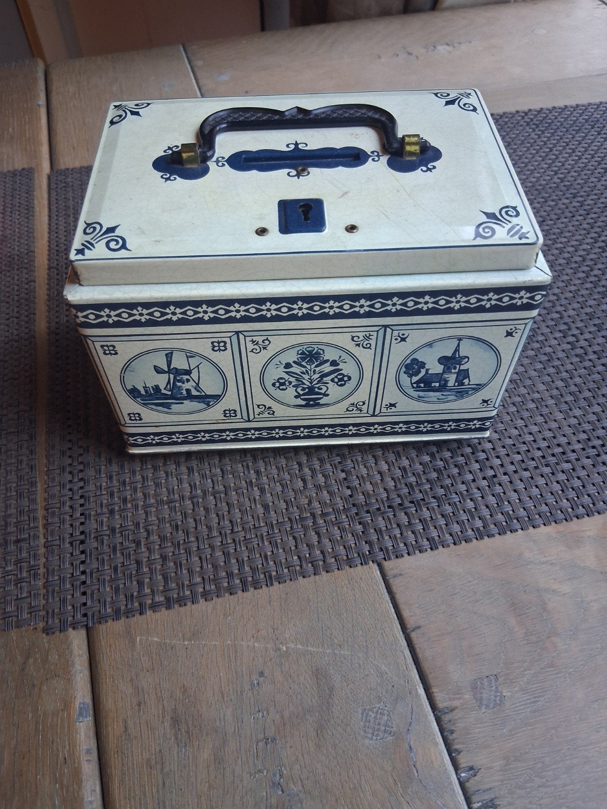 retro blik spaarpot, Ophalen of Verzenden