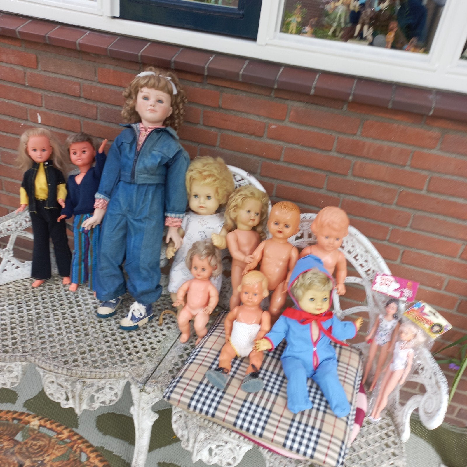 Lot oude speelpoppen, Verzamelen, Poppen, Gebruikt, Pop, Ophalen of Verzenden