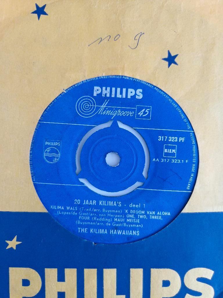 Kilima Hawaiians - 20 Jaar Kilima`s  (Philips 317 323), Voor 1960, 7 inch, Ophalen of Verzenden, Zo goed als nieuw