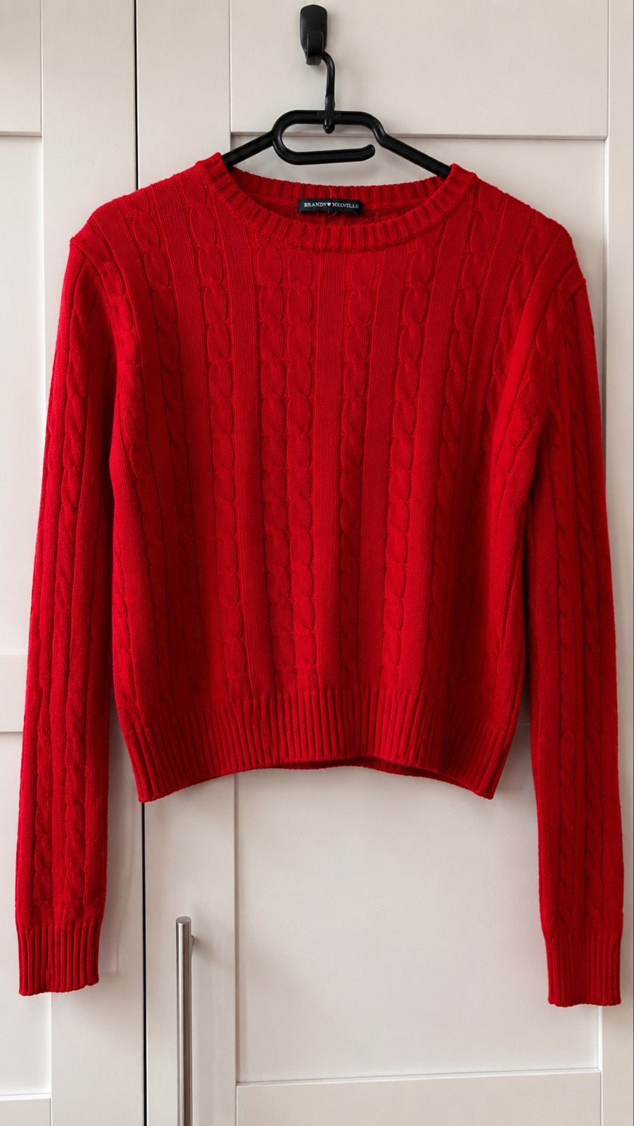 Brandy Melville Rode Kabeltrui, Ophalen of Verzenden, Zo goed als nieuw, Maat 36 (S), Rood