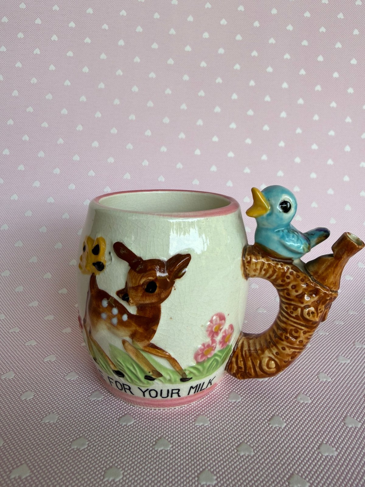 Vintage melk mok mid century, Huis en Inrichting, Keuken | Servies, Verzenden, Vintage, Zo goed als nieuw, Kop(pen) en/of Schotel(s)