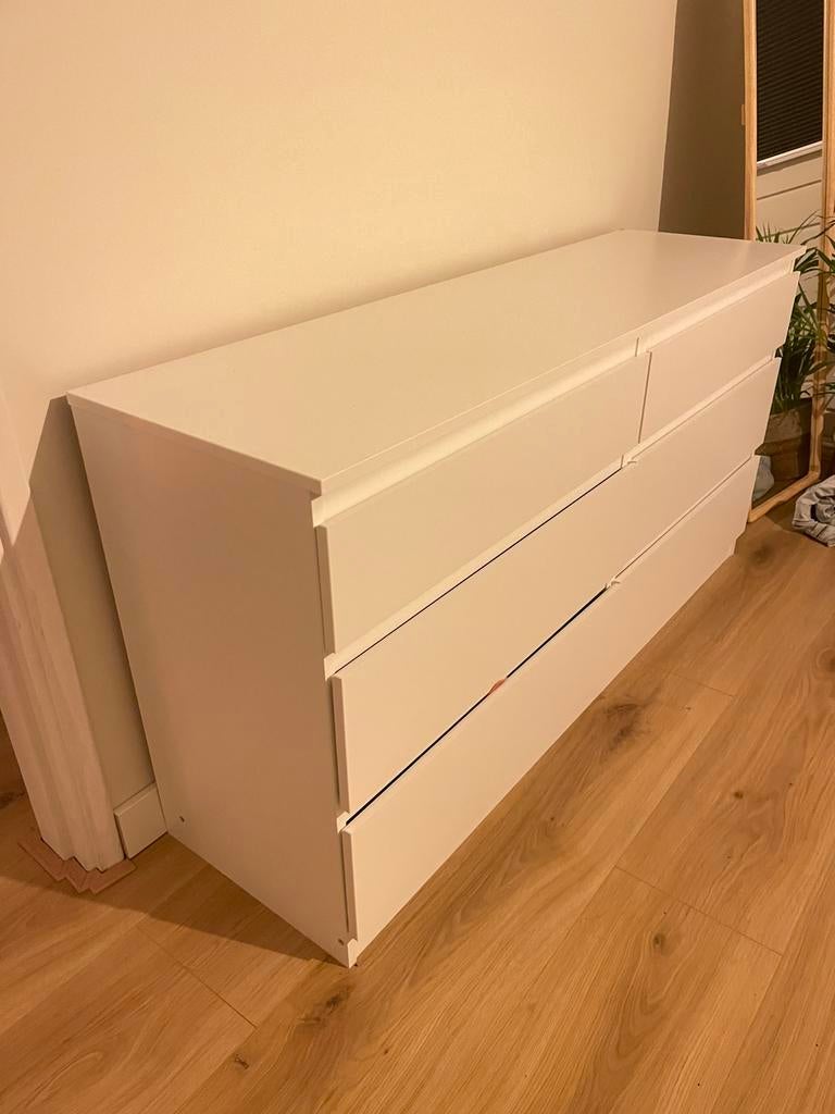 Witte ladekast Kullen met 6 lades, Huis en Inrichting, Ophalen, Zo goed als nieuw, 100 tot 150 cm, Minder dan 50 cm