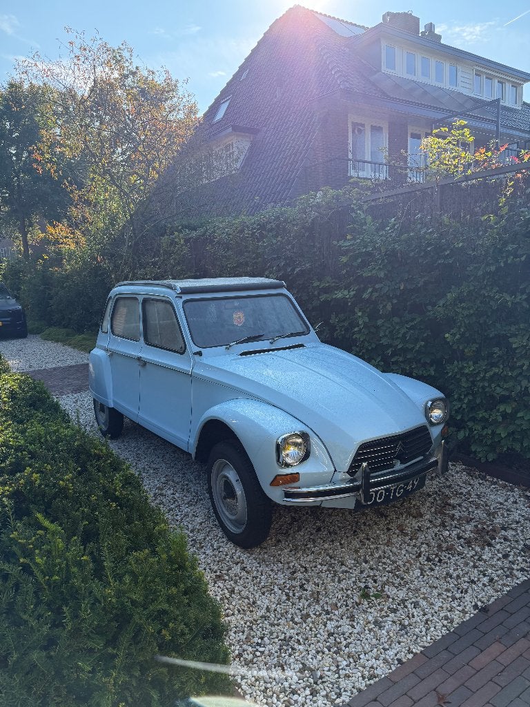 Citroën Dyane 0.6 1977 Lichtblauw, Auto's, 602 cc, Blauw, Leder en Stof, Origineel Nederlands
