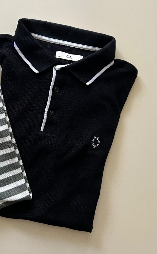 Zwart poloshirt, Zwart, Zo goed als nieuw, Maat 46 (S) of kleiner, C&A