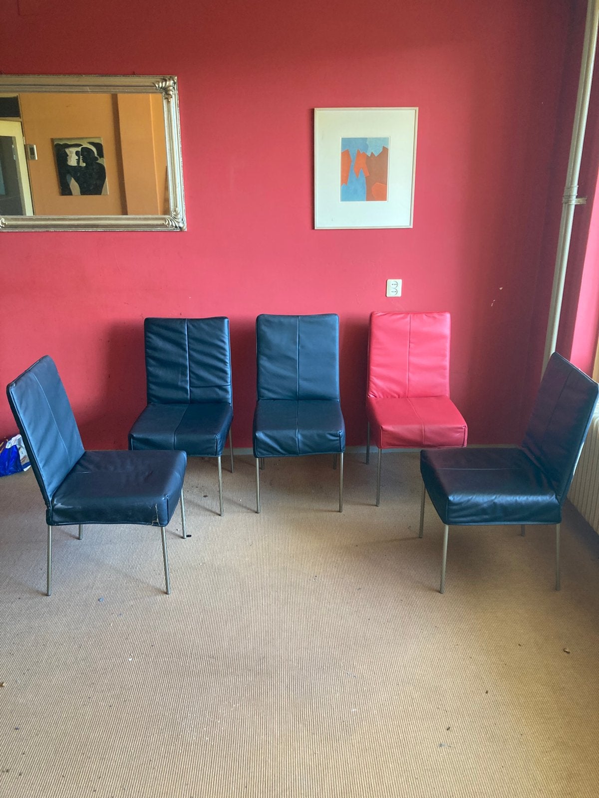 5 mooie leren eetkamerstoelen van Montis, Ophalen, Vijf, Zes of meer stoelen