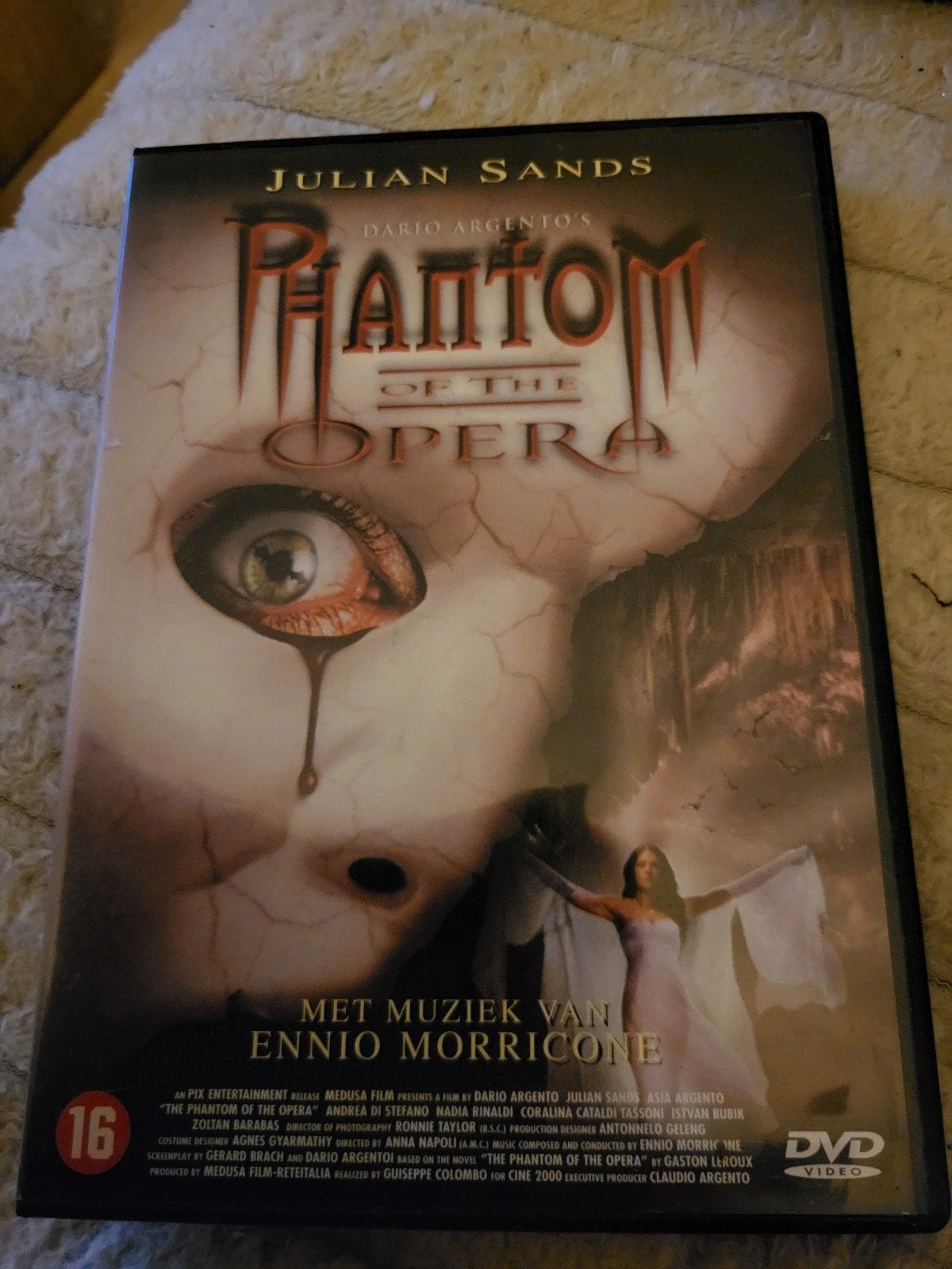 Dario Argento's The Phantom of the Opera DVD, Cd's en Dvd's, Gebruikt, Ophalen of Verzenden, Horror-komedie, Inclusief doosje