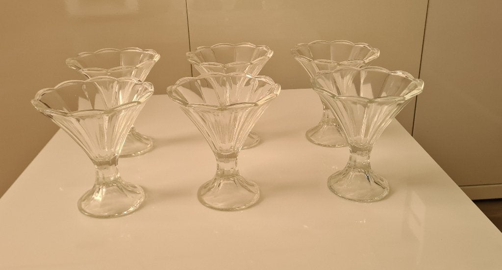Set van 6 glazen dessert-/ijscoupes – splinternieuw, Glas of Glazen, Overige merken, Nieuw, Ophalen of Verzenden