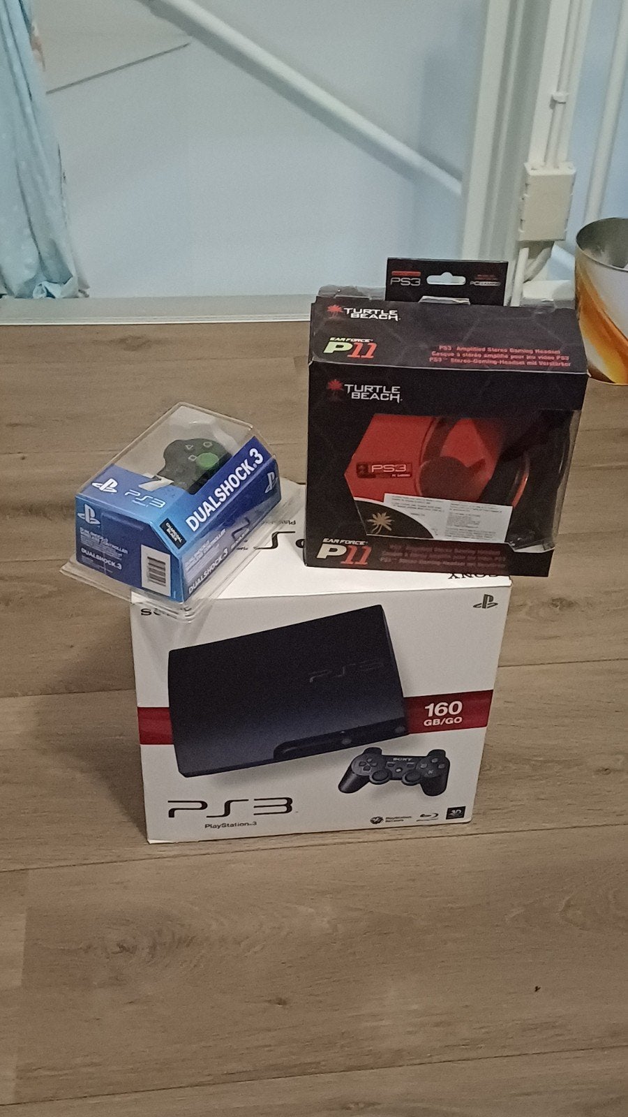 PS3 Slim 160GB met Dualshock 3 en Turtle Beach headset, Spelcomputers en Games, Ophalen of Verzenden, Zo goed als nieuw, 160 GB