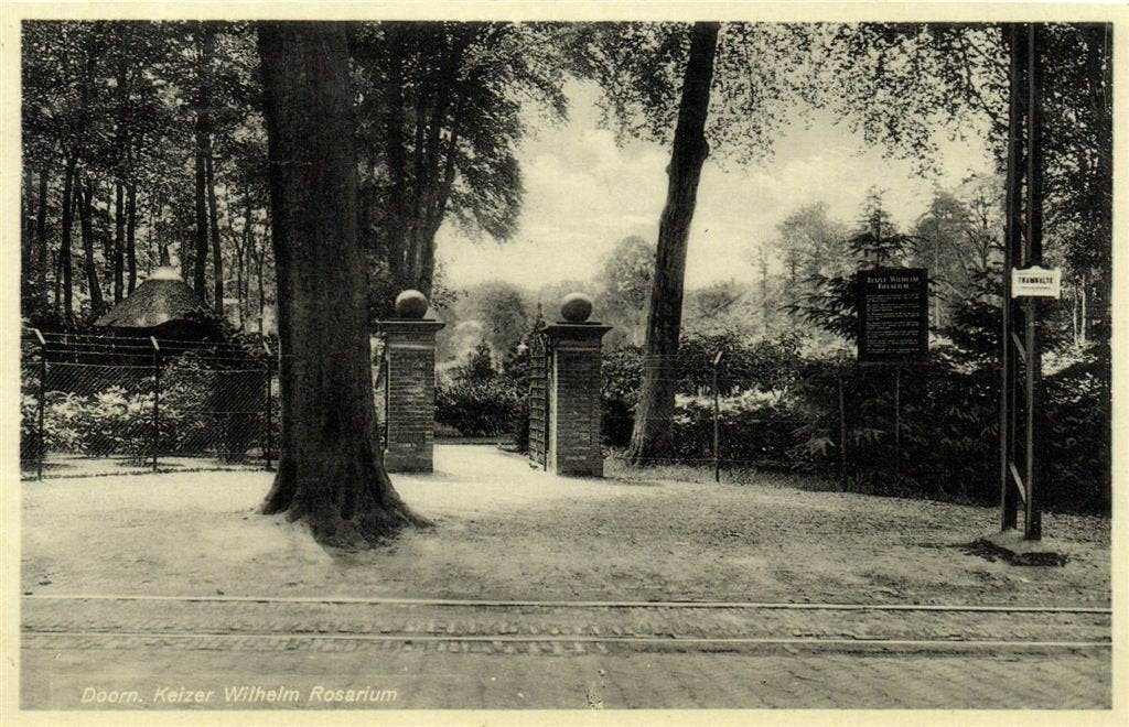 Doorn. Keizer Wilhelm Rosarium - tramhalte - 1934 gelopen, Ophalen of Verzenden, 1920 tot 1940, Gelopen, Utrecht