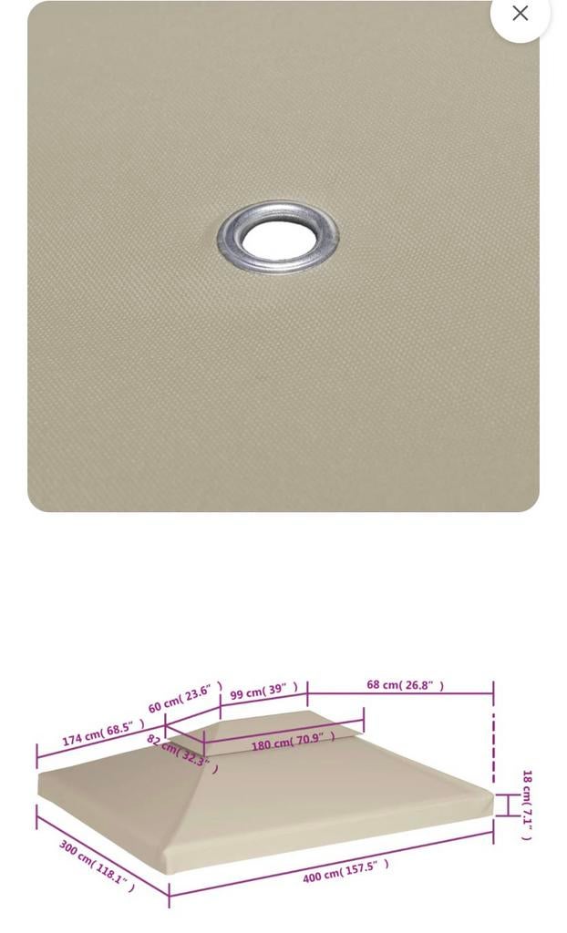 Nieuw in doos  paviljoen doek 3x4 beige of crème, Tuin en Terras, Partytenten, Ophalen, Nieuw, Minder dan 5 meter, Paviljoen
