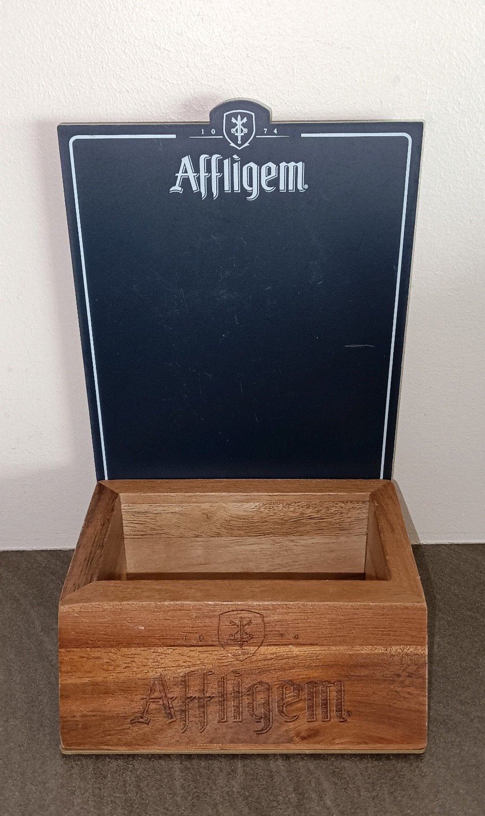 Affligem viltjes en menu houder, Ophalen of Verzenden, Zo goed als nieuw, Reclamebord, Plaat of Schild, Overige merken