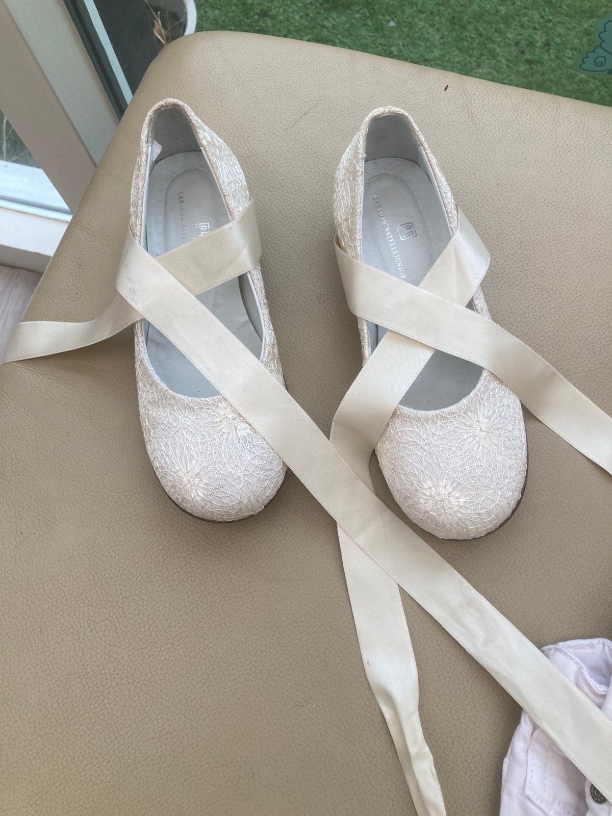 Mooie gelegenheid schoenen, maat 31, ballet linten, in doos, Meisje, Schoenen, Ophalen of Verzenden, Zo goed als nieuw