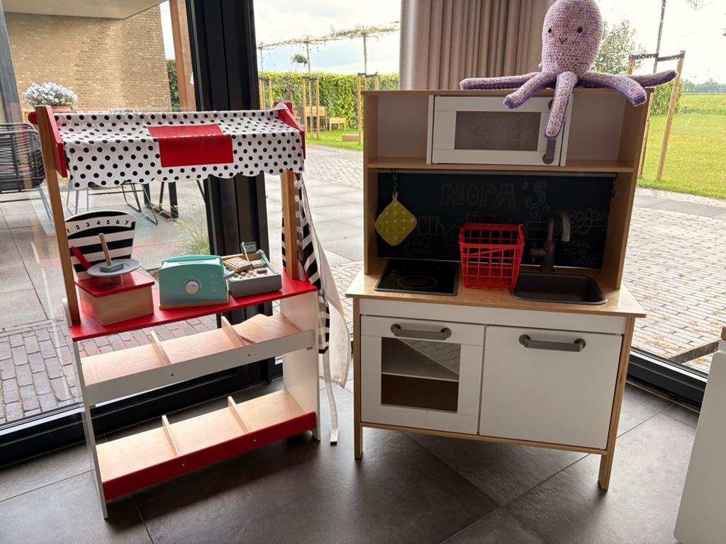 Speelkeuken en Marktkraam Set - Zo goed als nieuw, Ophalen, Zo goed als nieuw, Jongen of Meisje