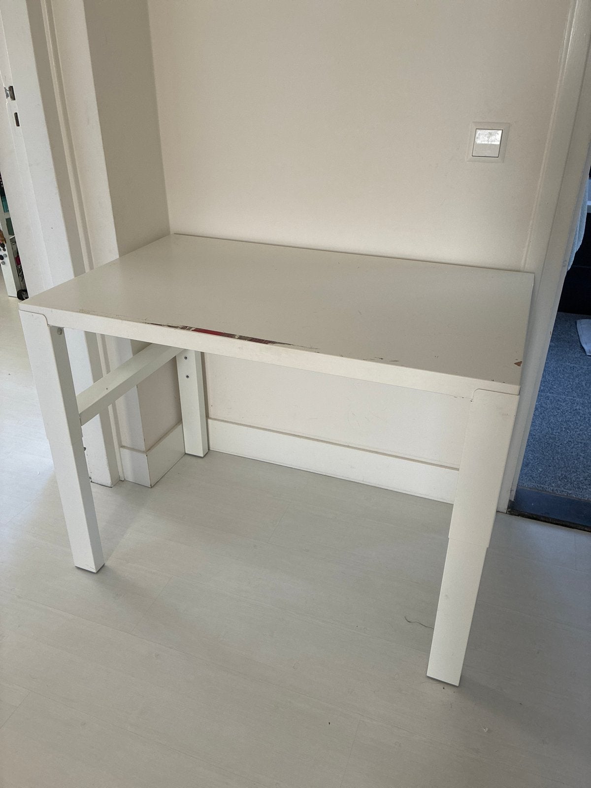 Wit bureau ikea, Ophalen, Gebruikt, 96 cm, Metaal