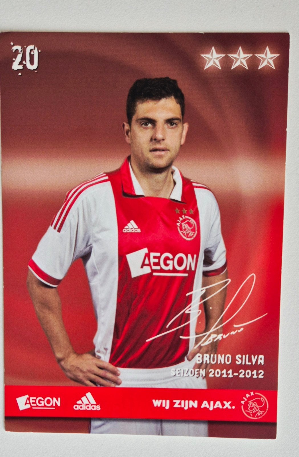 Ajax Spelerskaart Bruno Silva Seizoen 2011-2012, Ophalen of Verzenden, Zo goed als nieuw, Ajax, Spelerskaart