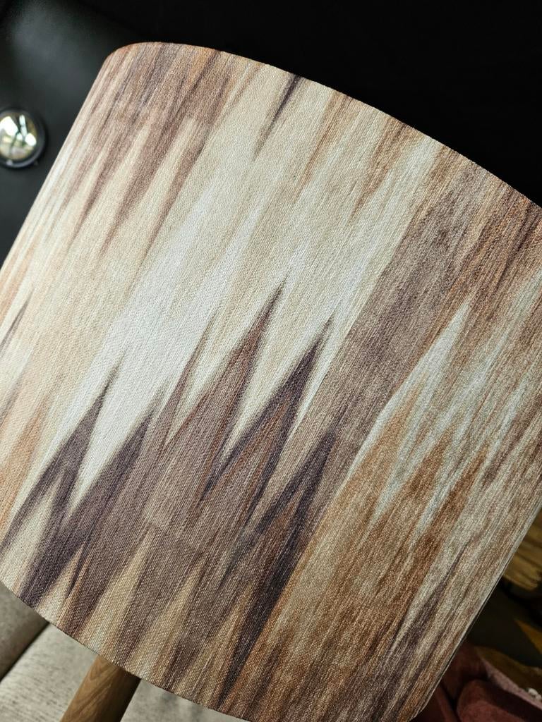 Vloerlamp hout trendy kap, Zonne-energie, Minder dan 50 watt, Staande lamp, Ophalen of Verzenden
