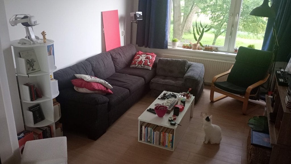Gratis bank aangeboden, Huis en Inrichting, Banken | Sofa's en Chaises Longues, Ophalen, Gebruikt, Driepersoons, 75 tot 100 cm