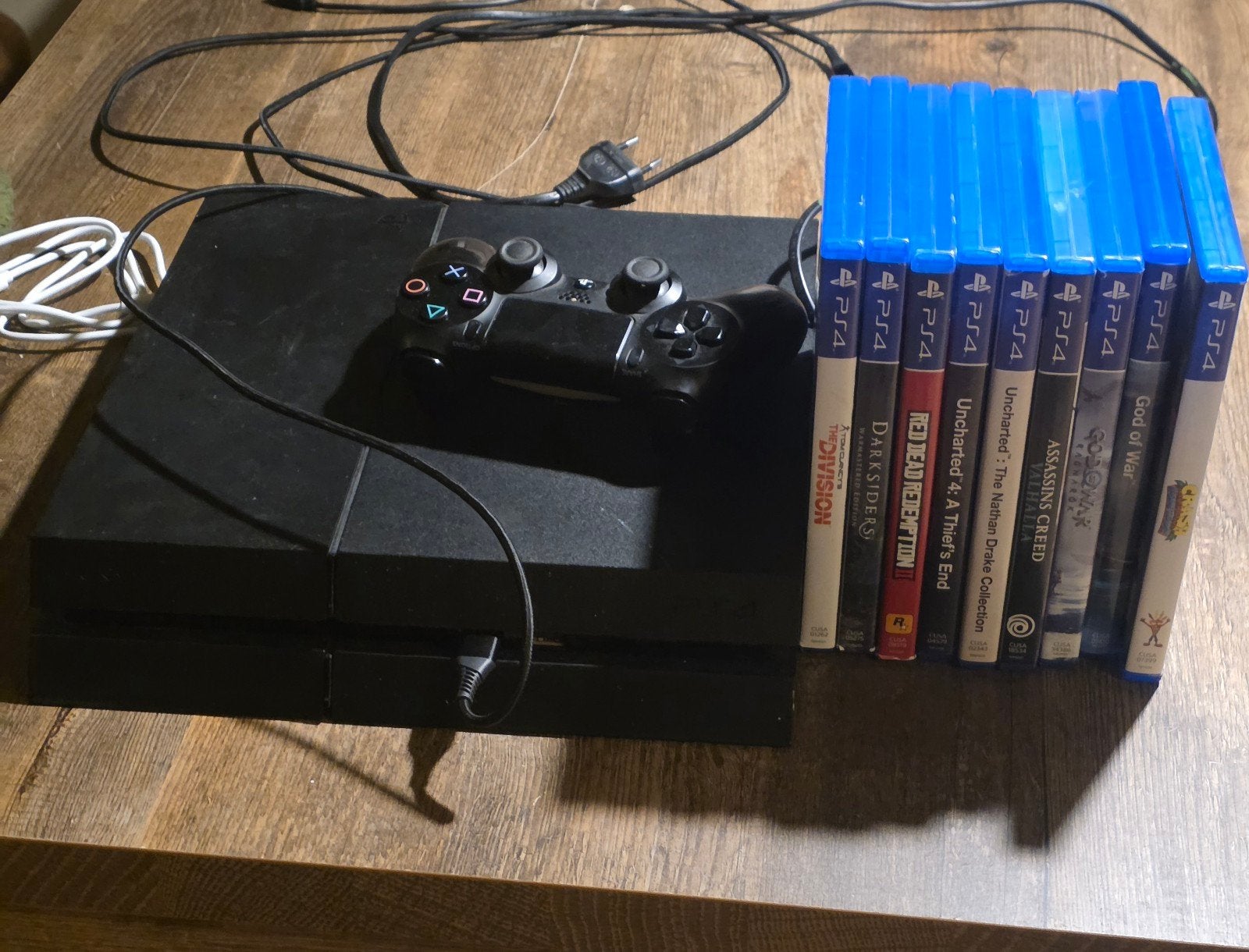 PlayStation 4 met controller en 8 games, Ophalen of Verzenden, Gebruikt, Zwart, Met games