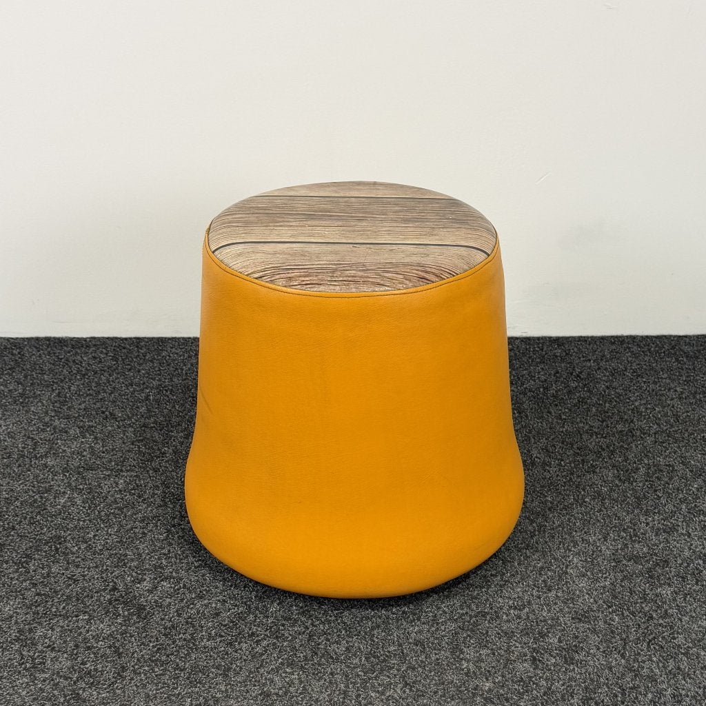 Gele Poef | Ø 38 cm 26265, Ophalen, Minder dan 50 cm, Gebruikt, Rond