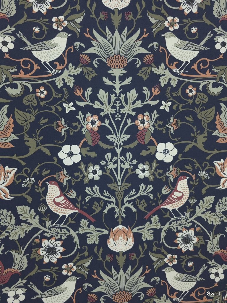 12885 Hedendaags vogelbehang geïnspireerd door Morris swiet, Verzenden, Minder dan 10 m², Wit