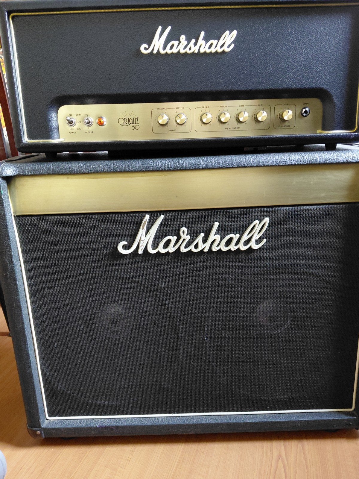 Marshall Origin 50 met Marshall cabinet, Ophalen, Zo goed als nieuw, 50 tot 100 watt