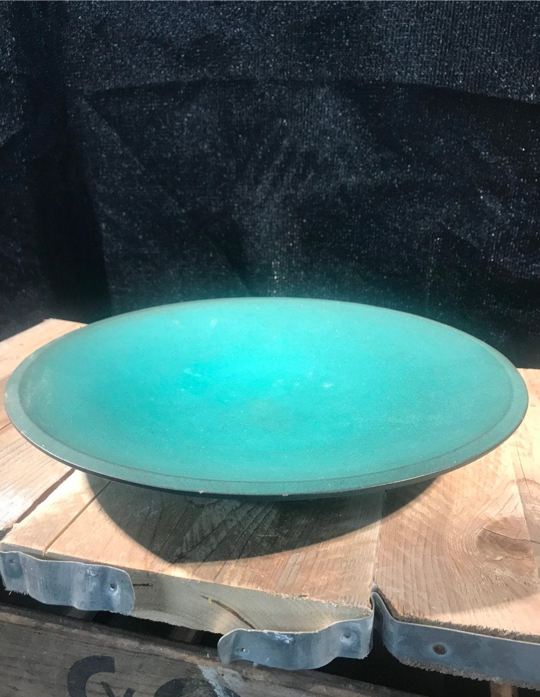 Vintage stenen bord / fruitschaal - Groen, Ophalen