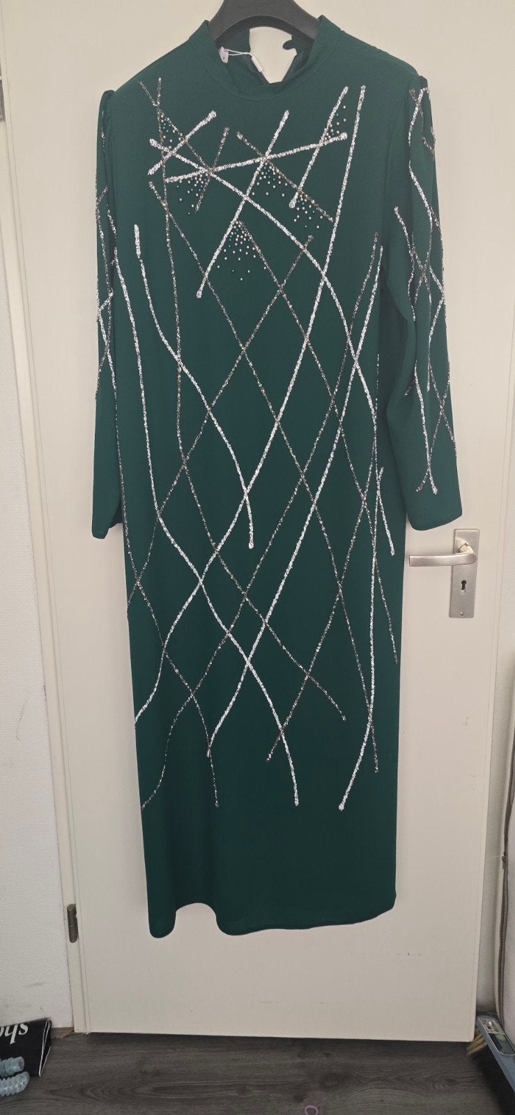 Prachtige Groene Feest/Galajurk Maat 2 met Glitters, Kleding | Dames, Gelegenheidskleding, Galajurk, PAY Tesettür, Maat 42/44 (L)