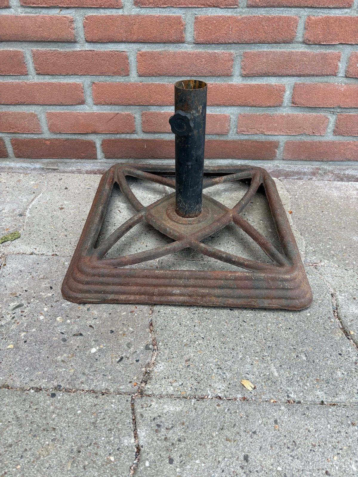 Gietijzeren Parasolvoet / Kerstboomstandaard, Ophalen, Gebruikt, Parasolvoet