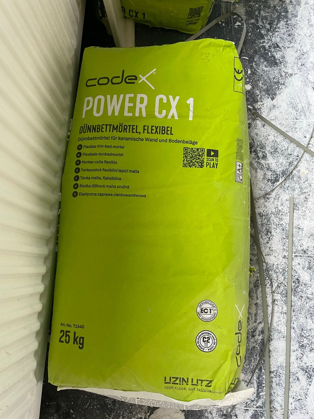Codex Power CX1 Tegellijm Flexibel - 5 zakken à 25 kg, Ophalen, Overige typen, Nieuw, Minder dan 20 cm