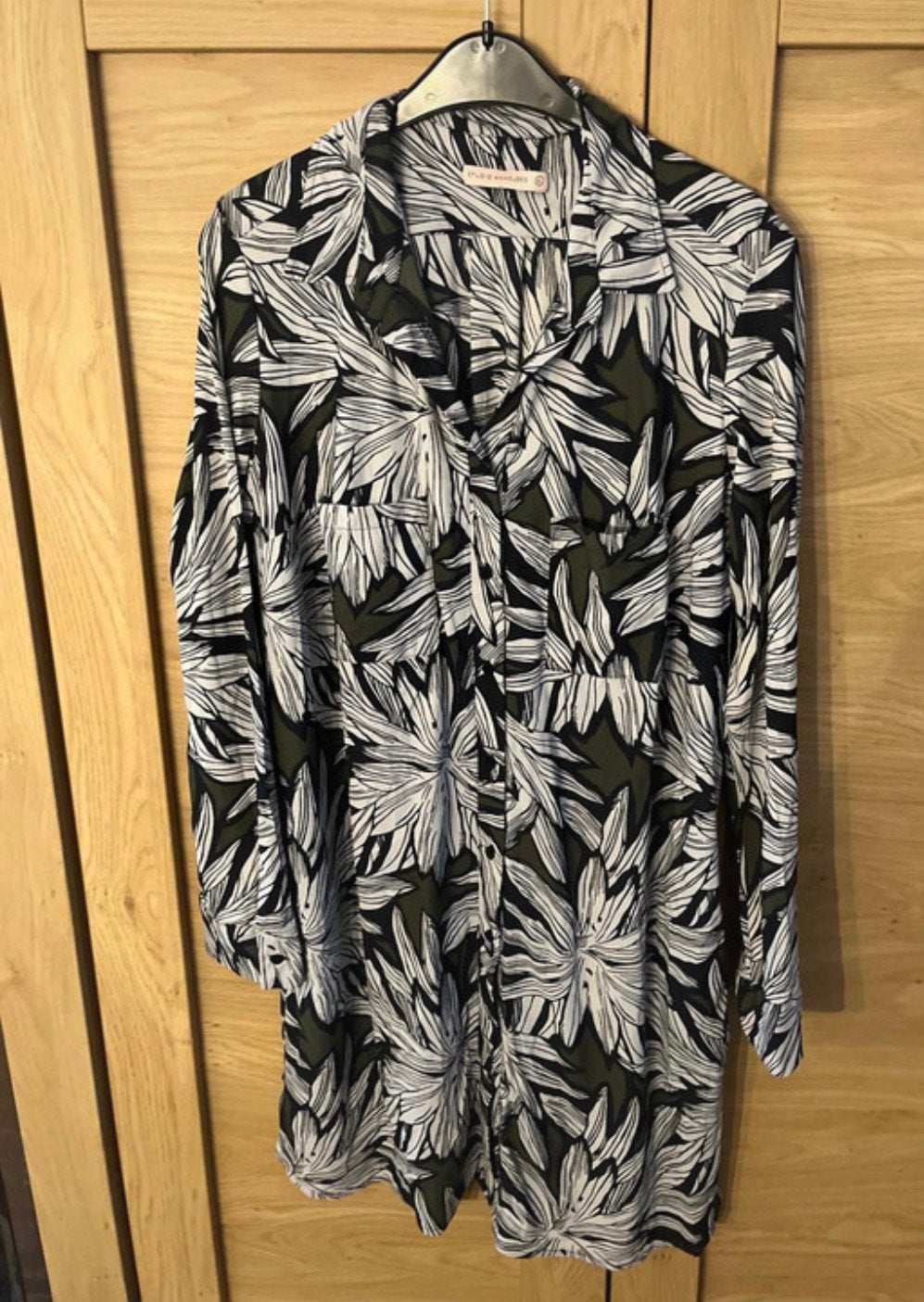 Studio Anneloes blousejurk met bladprint - Maat XL, Verzenden, Zwart, Maat 46/48 (XL) of groter, Zo goed als nieuw