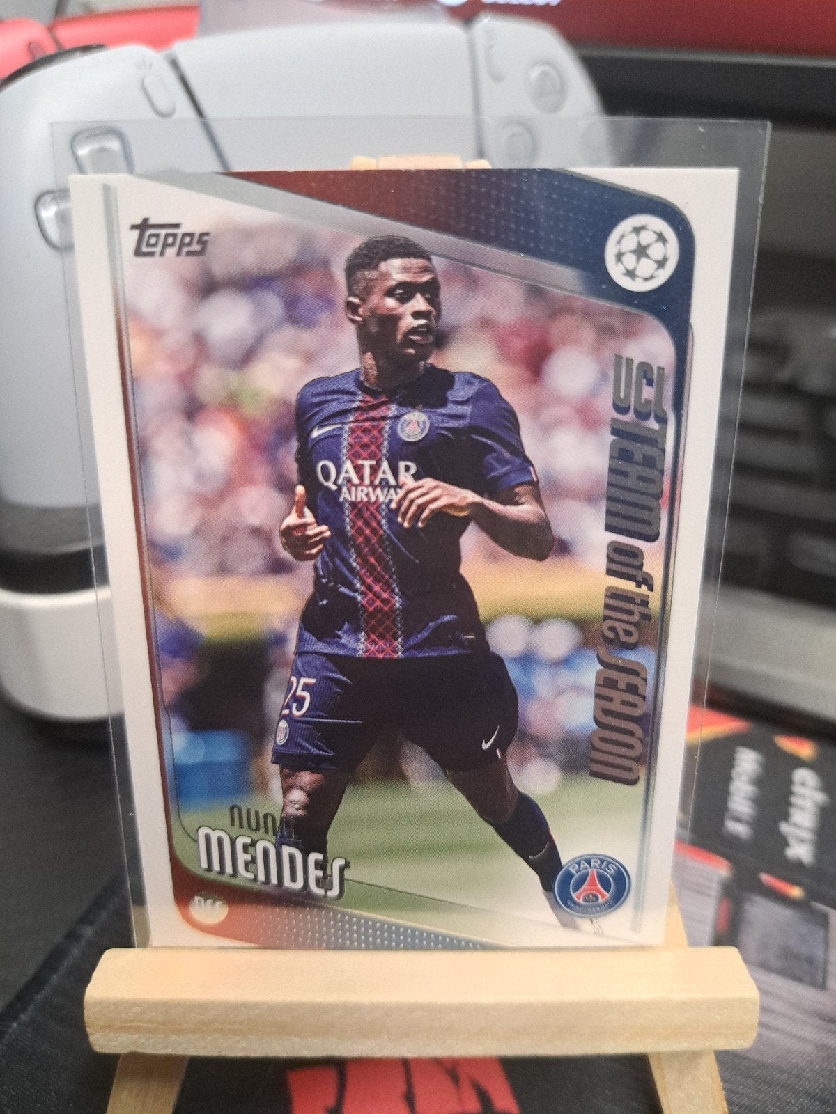 Topps UCL Nuno Mendes PSG Team van het Seizoen Kaart, Ophalen of Verzenden, Zo goed als nieuw, Buitenlandse clubs, Spelerskaart