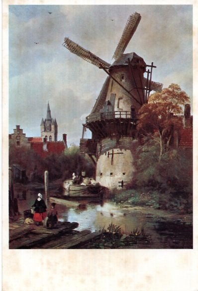 (ZH157) Ansichtkaart Delft molen De Oranjeboom kunstkaart, Verzamelen, Ophalen of Verzenden, 1980 tot heden, Ongelopen, Zuid-Holland