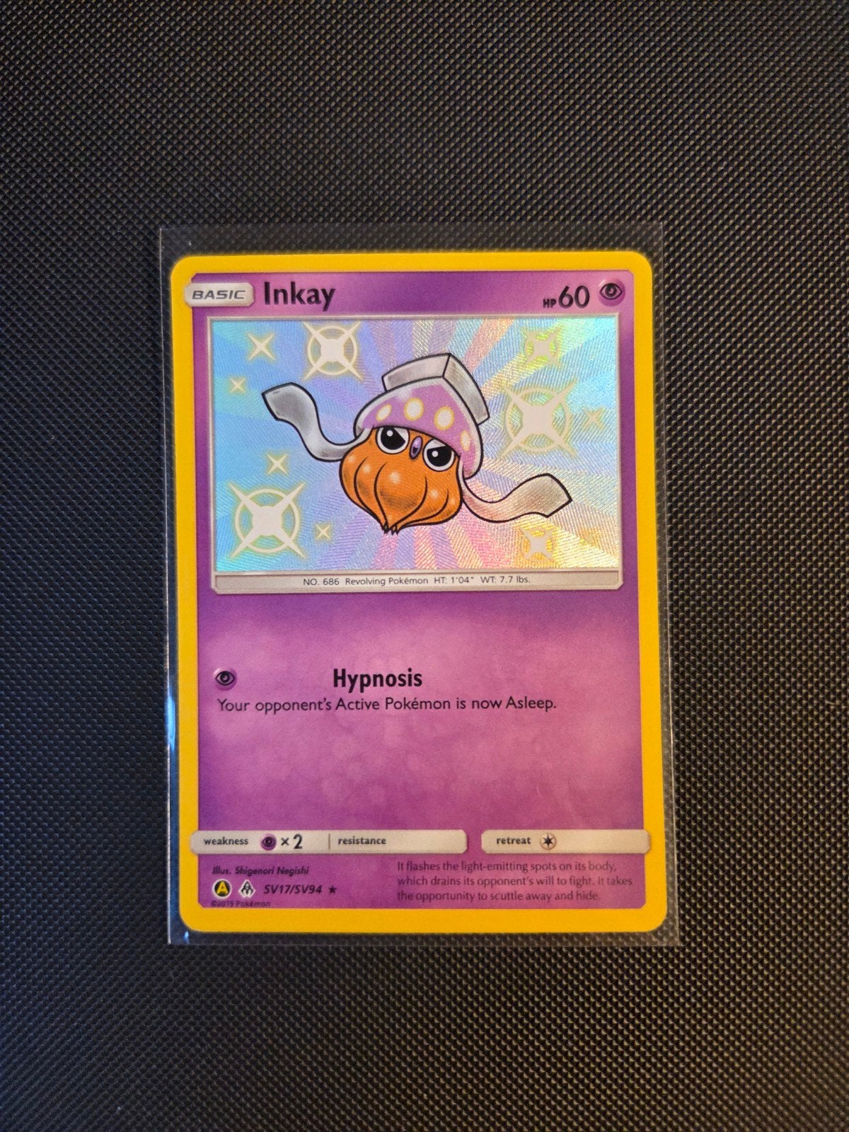 Pokémon TCG Inkay sv17/sv94 Hidden Fates, Hobby en Vrije tijd, Ophalen of Verzenden, Zo goed als nieuw, Losse kaart