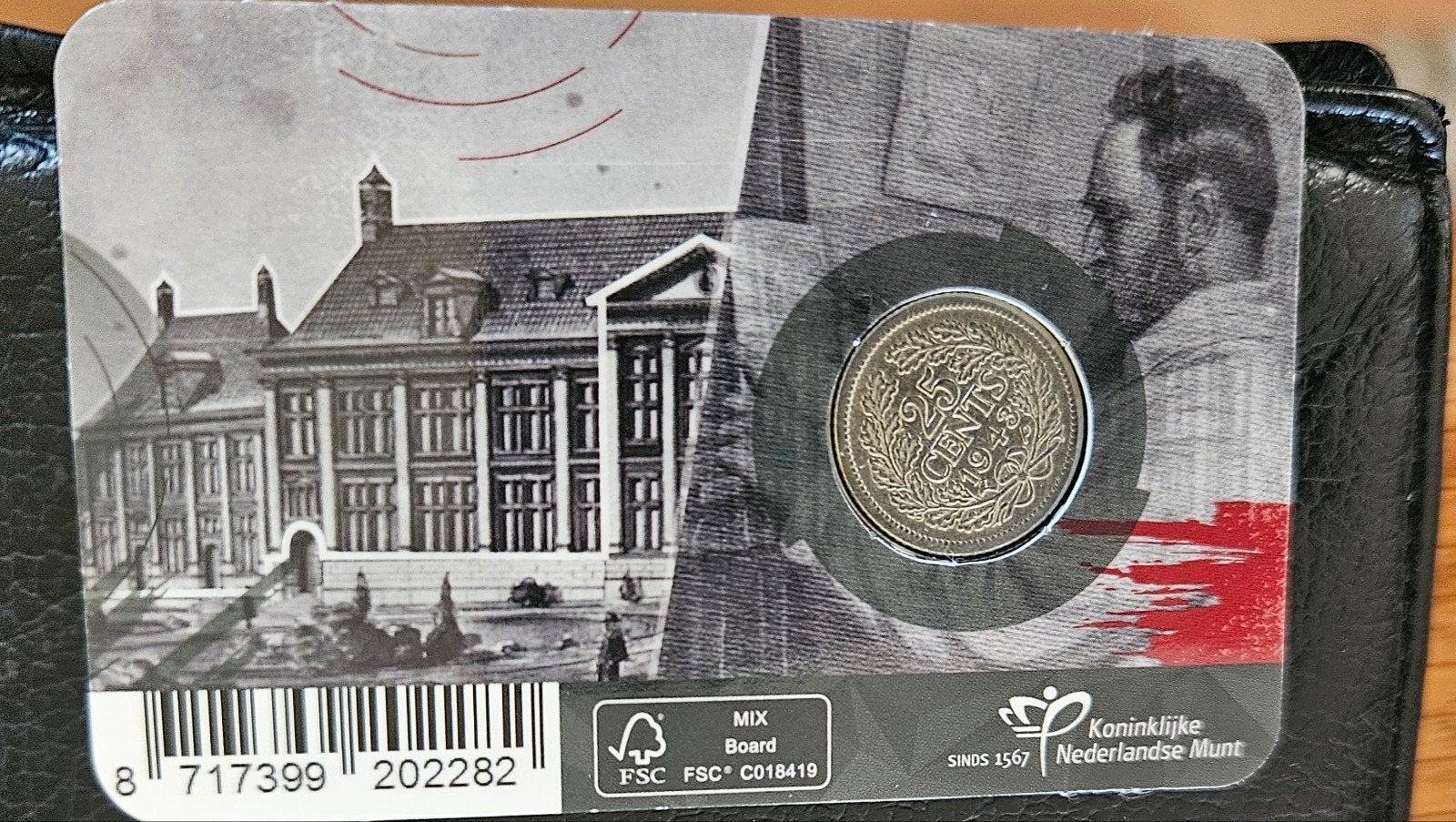 25 ct 1943 PP in coincard, Ophalen of Verzenden, Koningin Wilhelmina, 25 cent