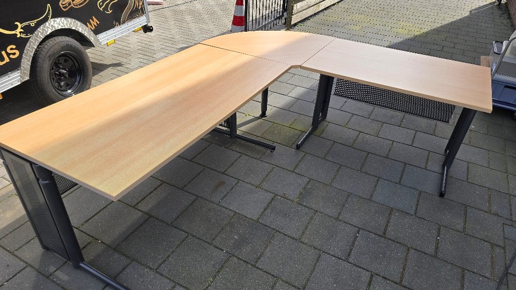 Complete Bureau Ergo 400 set - Hoekopstelling met ladeblok, Ophalen, Gebruikt, Hoekbureau, Demontabel