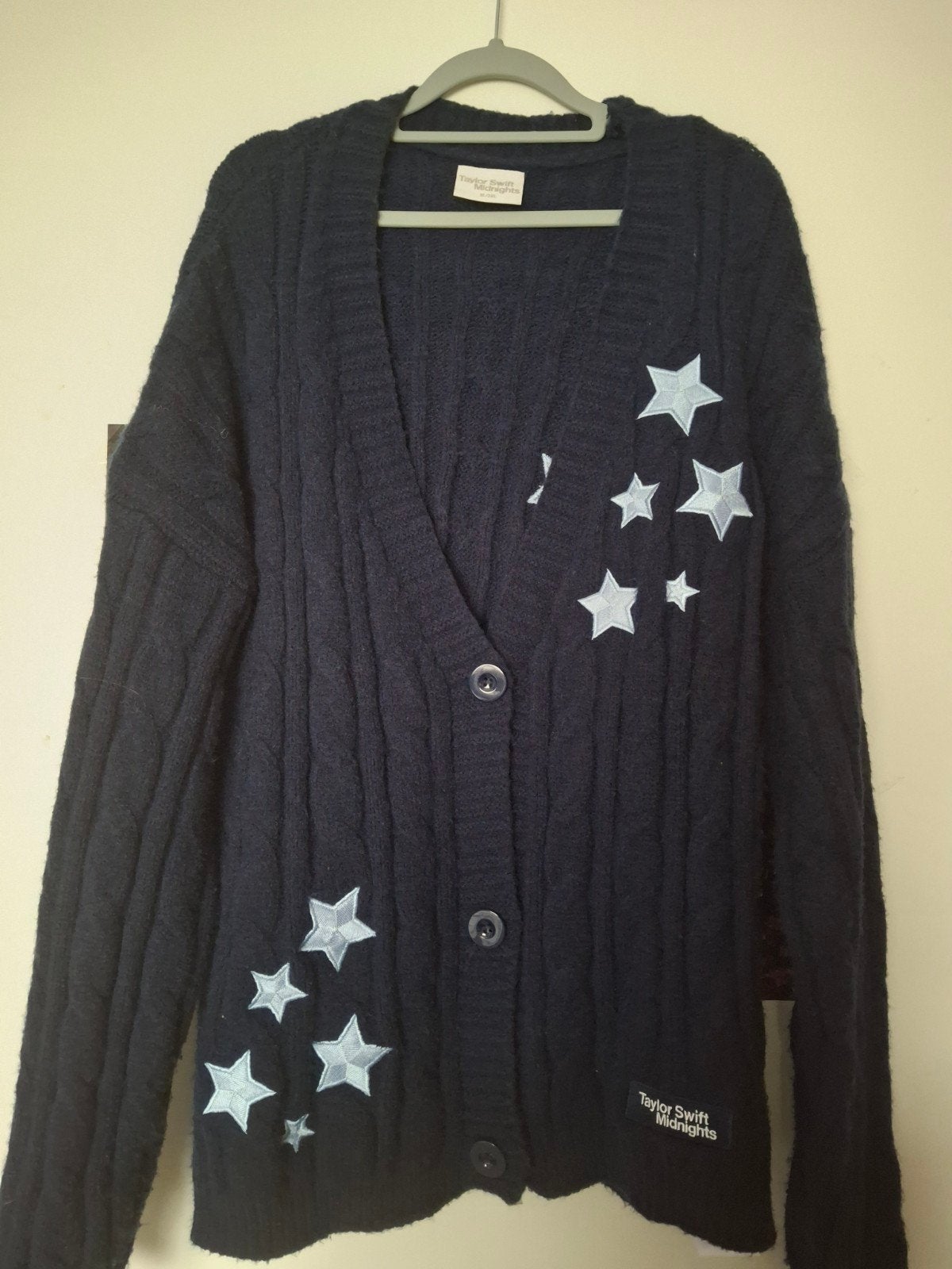Taylor Swift Midnights Cardigan, Blauw, Maat 46/48 (XL) of groter, Ophalen of Verzenden, Zo goed als nieuw