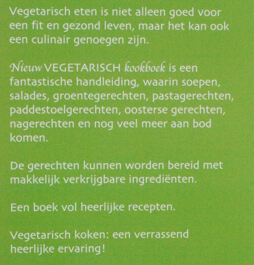 Nieuw Vegetarisch Kookboek - Uitgeverij Verba, Boeken, Voorgerechten en Soepen, Verzenden, Gezond koken, Zo goed als nieuw