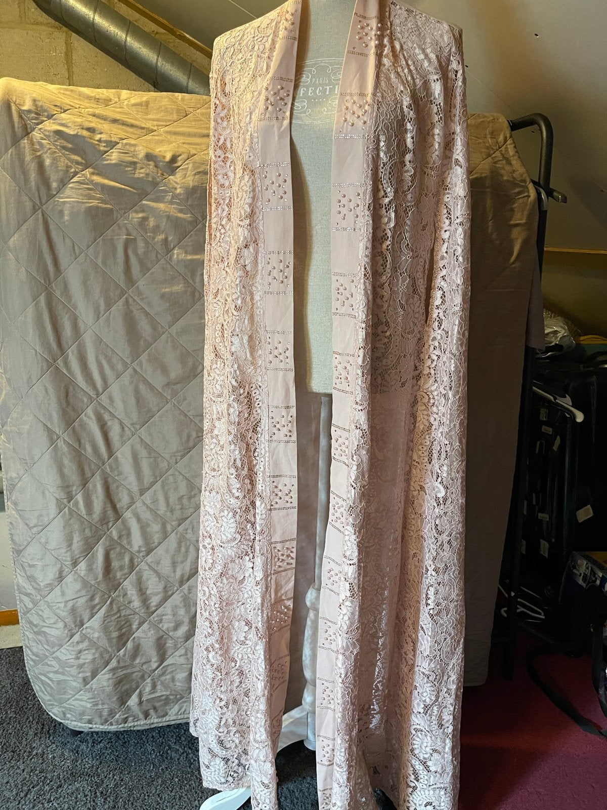 Elegante Roze Kanten Kimono met Parel details, Maat 38/40 (M), Ophalen of Verzenden, Zo goed als nieuw, Roze